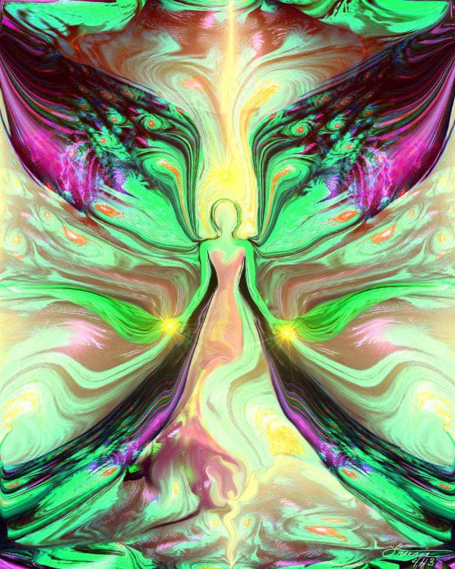 A spiritual healing session in a natural setting